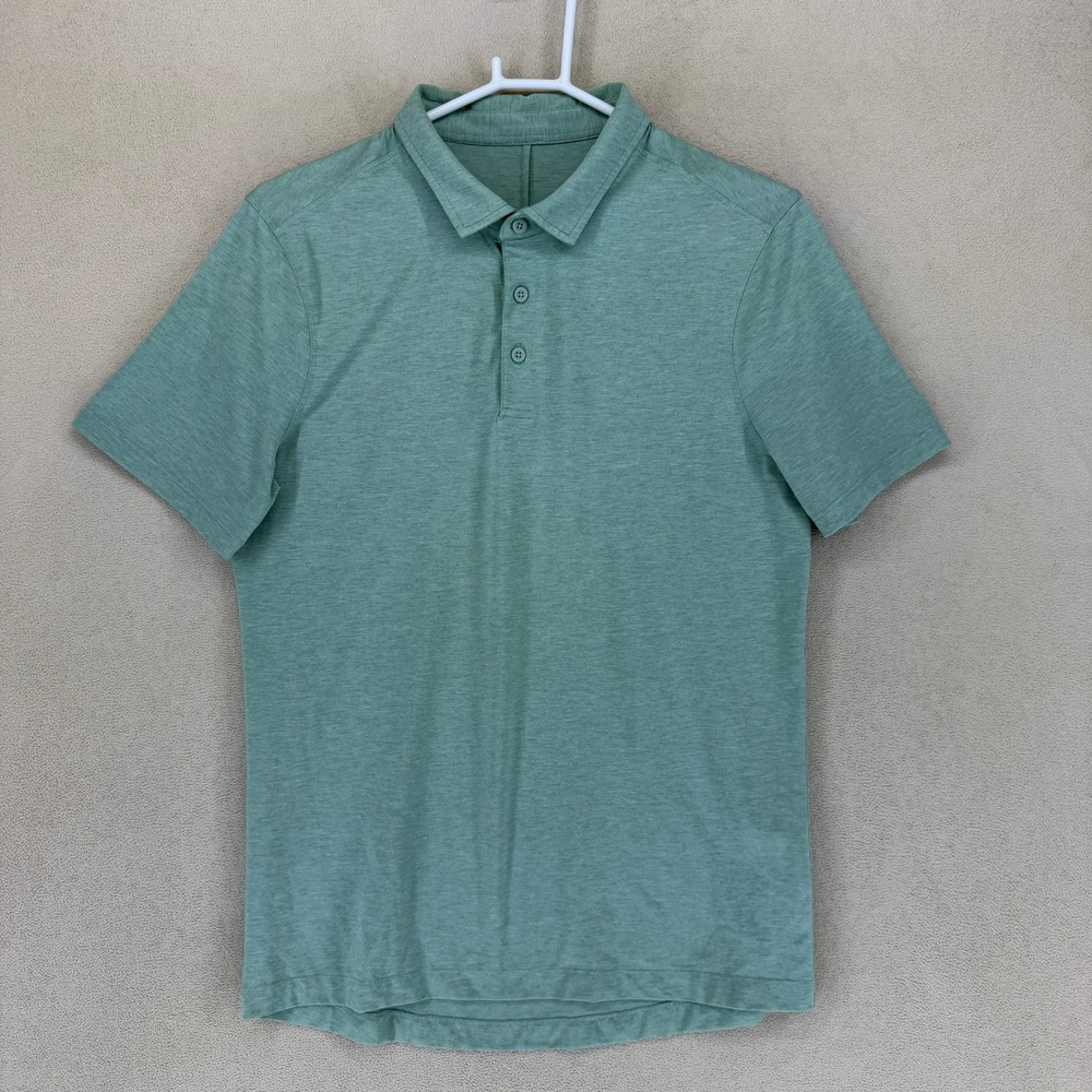 Lululemon Men Water Polo Shirt Short Sleeve Green Athleisure Size Medium